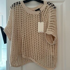 NWT cream loose knit cotton sweater